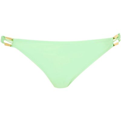 Light green crochet side bikini bottoms
